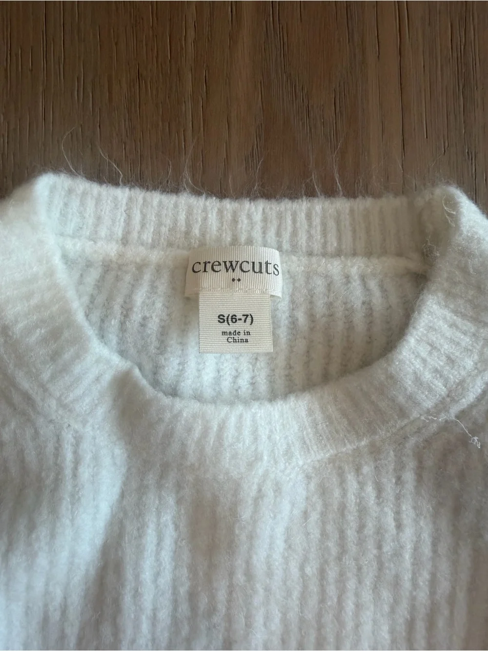 Crewcuts Ivory Ribbed Crewneck Sweater